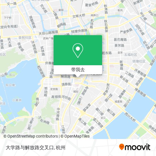 大学路与解放路交叉口地图
