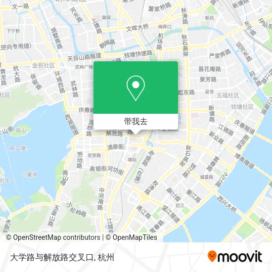 大学路与解放路交叉口地图