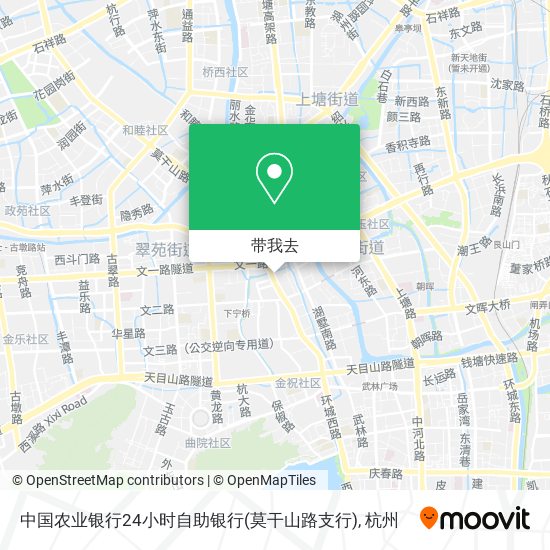 中国农业银行24小时自助银行(莫干山路支行)地图