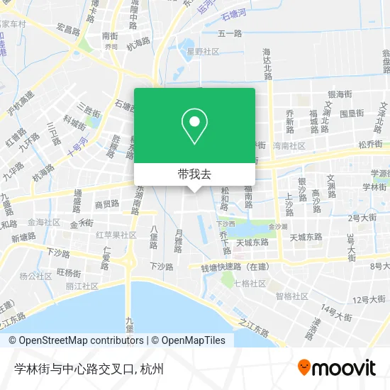 学林街与中心路交叉口地图