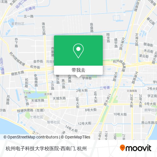 杭州电子科技大学校医院-西南门地图