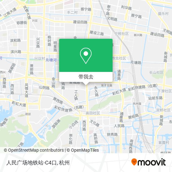 人民广场地铁站-C4口地图