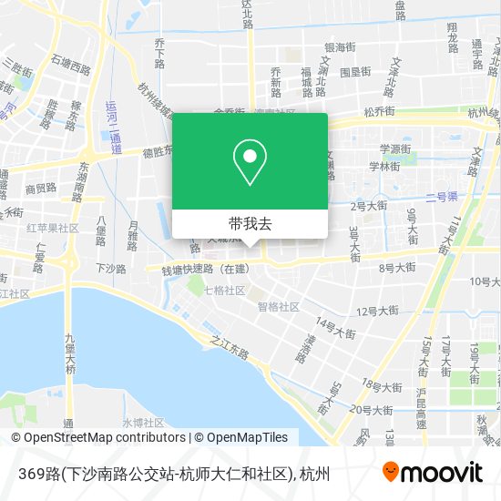 369路(下沙南路公交站-杭师大仁和社区)地图