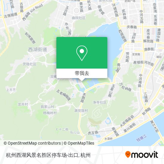 杭州西湖风景名胜区停车场-出口地图
