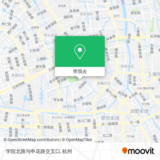 学院北路与申花路交叉口地图