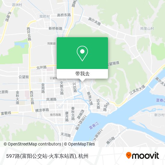 597路(富阳公交站-火车东站西)地图