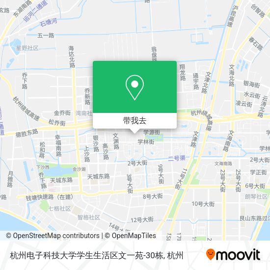 杭州电子科技大学学生生活区文一苑-30栋地图