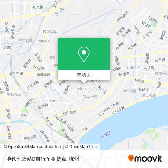 地铁七堡站D自行车租赁点地图