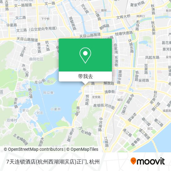 7天连锁酒店(杭州西湖湖滨店)正门地图