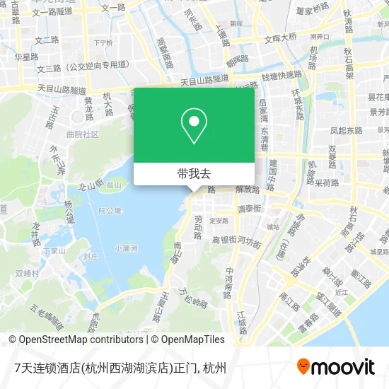 7天连锁酒店(杭州西湖湖滨店)正门地图