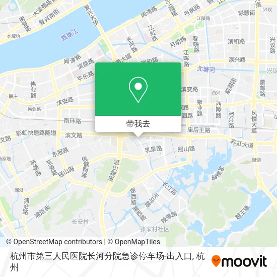 杭州市第三人民医院长河分院急诊停车场-出入口地图
