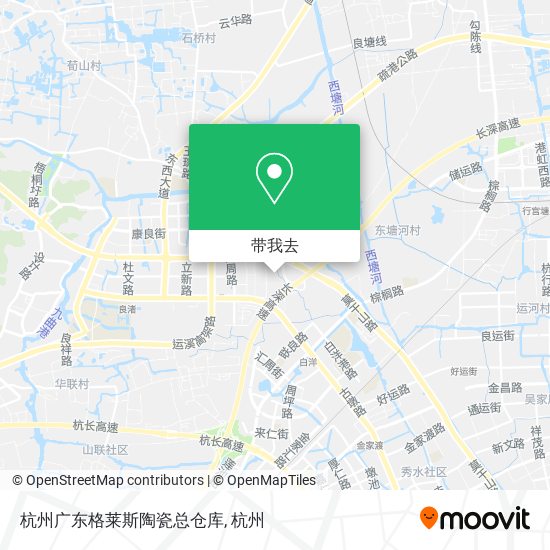 杭州广东格莱斯陶瓷总仓库地图