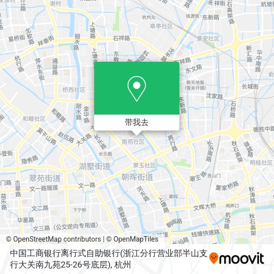 中国工商银行离行式自助银行(浙江分行营业部半山支行大关南九苑25-26号底层)地图