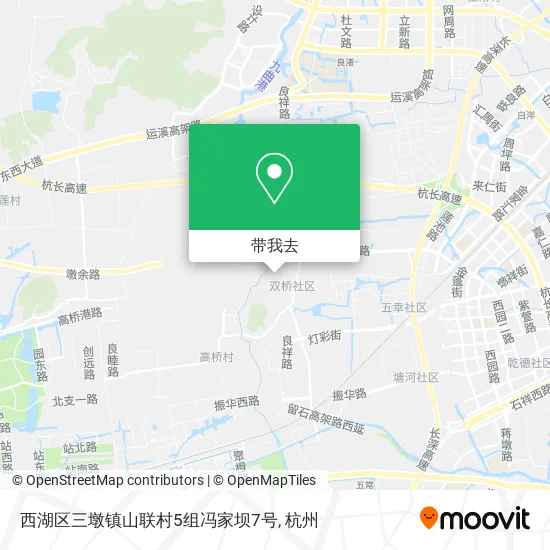 西湖区三墩镇山联村5组冯家坝7号地图