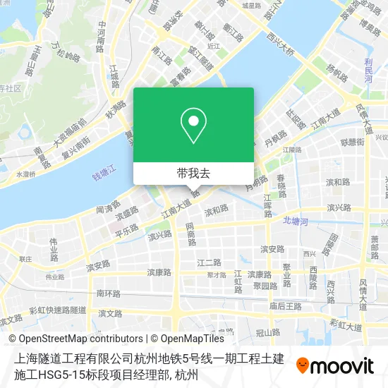 上海隧道工程有限公司杭州地铁5号线一期工程土建施工HSG5-15标段项目经理部地图