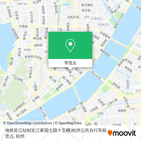 地铁近江站B(近江家园七园十五幢)杭州公共自行车租赁点地图