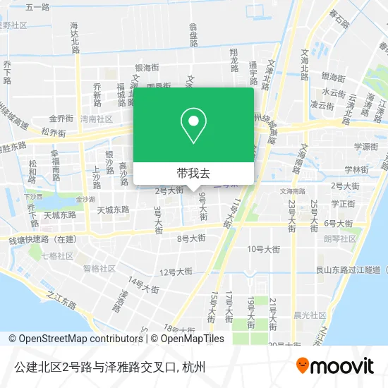 公建北区2号路与泽雅路交叉口地图