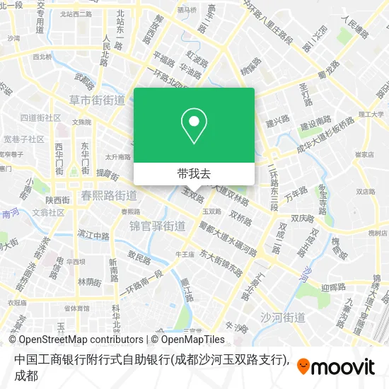 中国工商银行附行式自助银行(成都沙河玉双路支行)地图