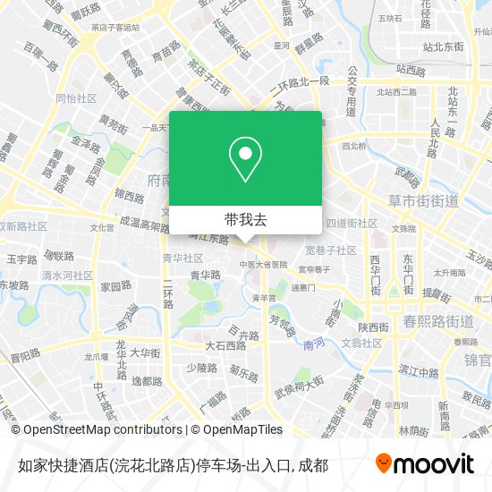 如家快捷酒店(浣花北路店)停车场-出入口地图