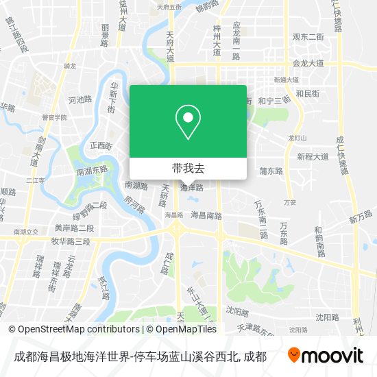 成都海昌极地海洋世界-停车场蓝山溪谷西北地图