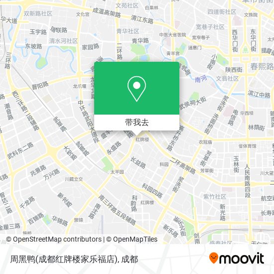 周黑鸭(成都红牌楼家乐福店)地图