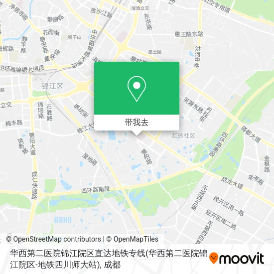 华西第二医院锦江院区直达地铁专线(华西第二医院锦江院区-地铁四川师大站)地图