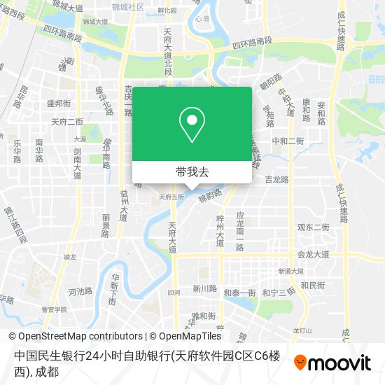 中国民生银行24小时自助银行(天府软件园C区C6楼西)地图