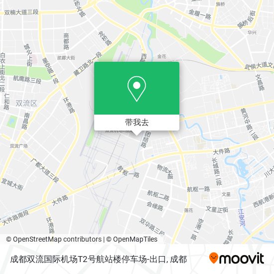 成都双流国际机场T2号航站楼停车场-出口地图