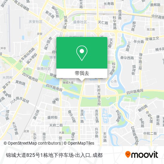 锦城大道825号1栋地下停车场-出入口地图