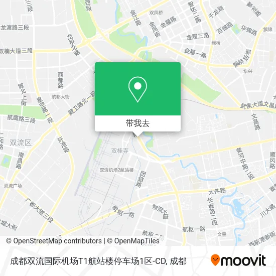 成都双流国际机场T1航站楼停车场1区-CD地图