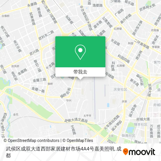 武侯区成双大道西部家居建材市场4A4号嘉美照明地图