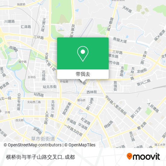 横桥街与羊子山路交叉口地图