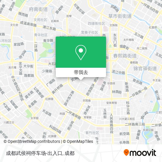 成都武侯祠停车场-出入口地图