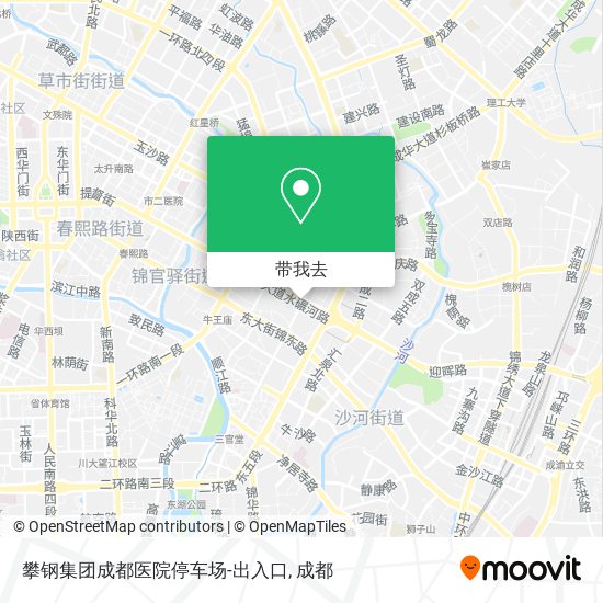 攀钢集团成都医院停车场-出入口地图