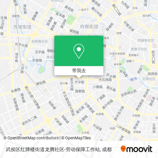 武侯区红牌楼街道龙腾社区-劳动保障工作站地图