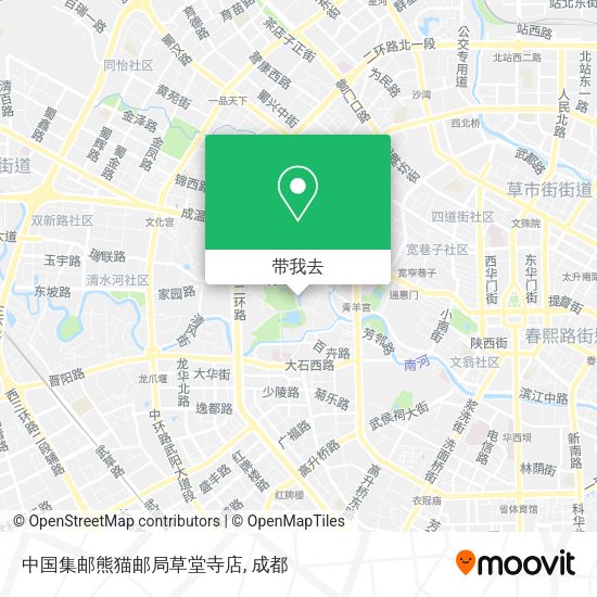 中国集邮熊猫邮局草堂寺店地图