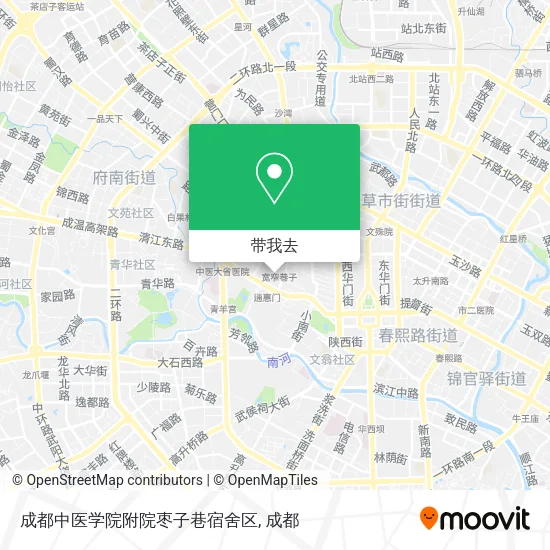 成都中医学院附院枣子巷宿舍区地图