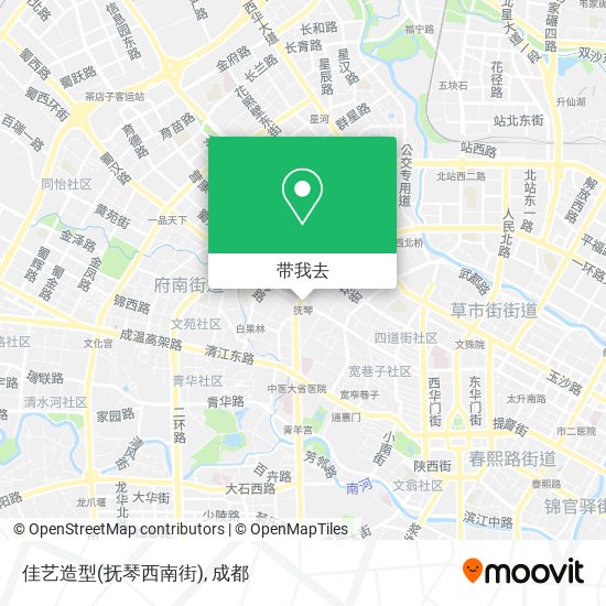 佳艺造型(抚琴西南街)地图