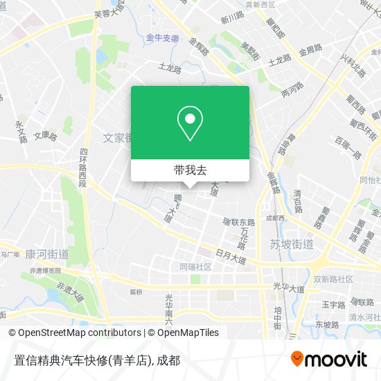 置信精典汽车快修(青羊店)地图