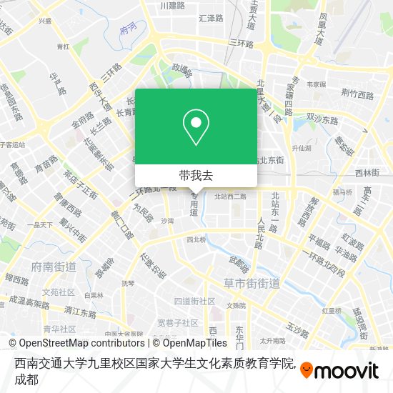 西南交通大学九里校区国家大学生文化素质教育学院地图