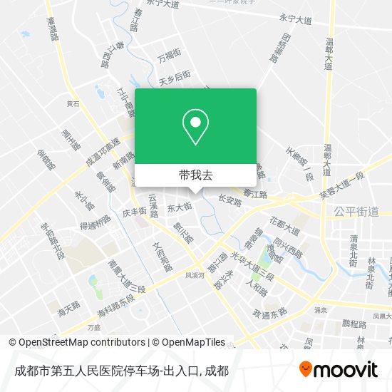 成都市第五人民医院停车场-出入口地图