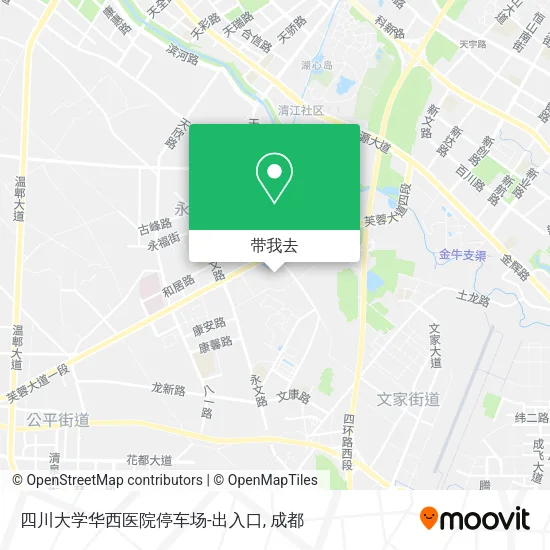 四川大学华西医院停车场-出入口地图