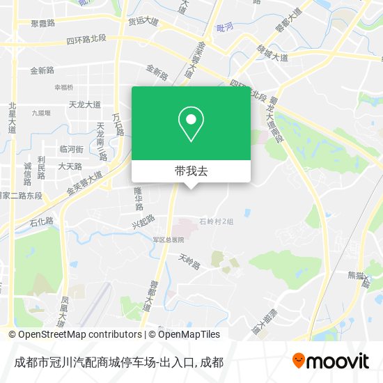 成都市冠川汽配商城停车场-出入口地图