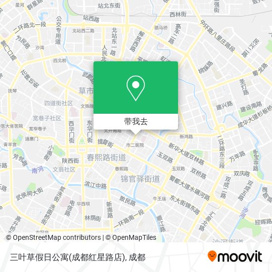 三叶草假日公寓(成都红星路店)地图