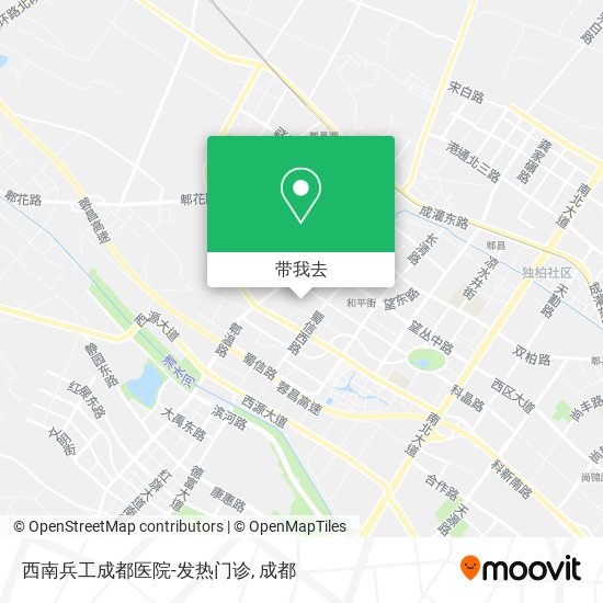 西南兵工成都医院-发热门诊地图