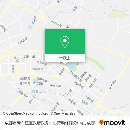 成都市青白江区政府政务中心劳动保障分中心地图