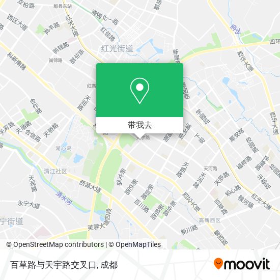 百草路与天宇路交叉口地图