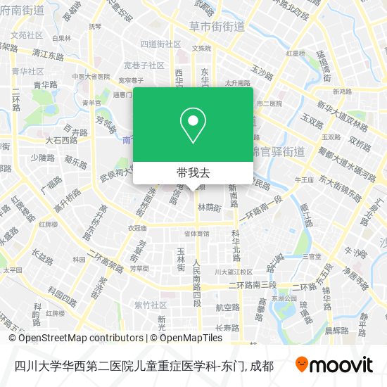 四川大学华西第二医院儿童重症医学科-东门地图