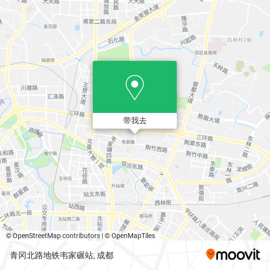 青冈北路地铁韦家碾站地图