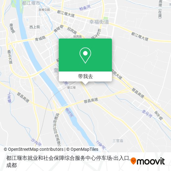都江堰市就业和社会保障综合服务中心停车场-出入口地图